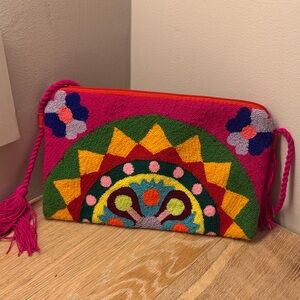 Vibrant Multicolor Embroidered Clutch